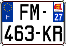 French license plate, SIV (ordinary)