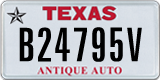Texas, Specialty plates (A12345B)