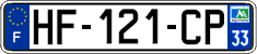 French license plate, SIV (ordinary)