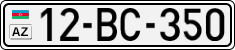 License plate of Azerbaijan, Cars