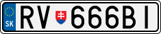 License plate of Slovakia, Cars