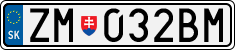 License plate of Slovakia, Cars