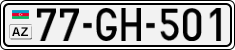 License plate of Azerbaijan, Cars