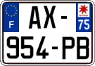 French license plate, SIV (ordinary)