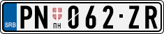 License plate of Serbia, Cars