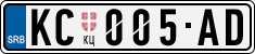 License plate of Serbia, Cars