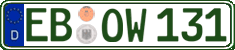 German license plate, Regular plates