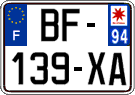 French license plate, SIV (ordinary)