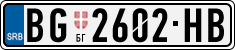 License plate of Serbia, Cars