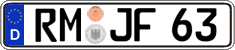 German license plate, Regular plates