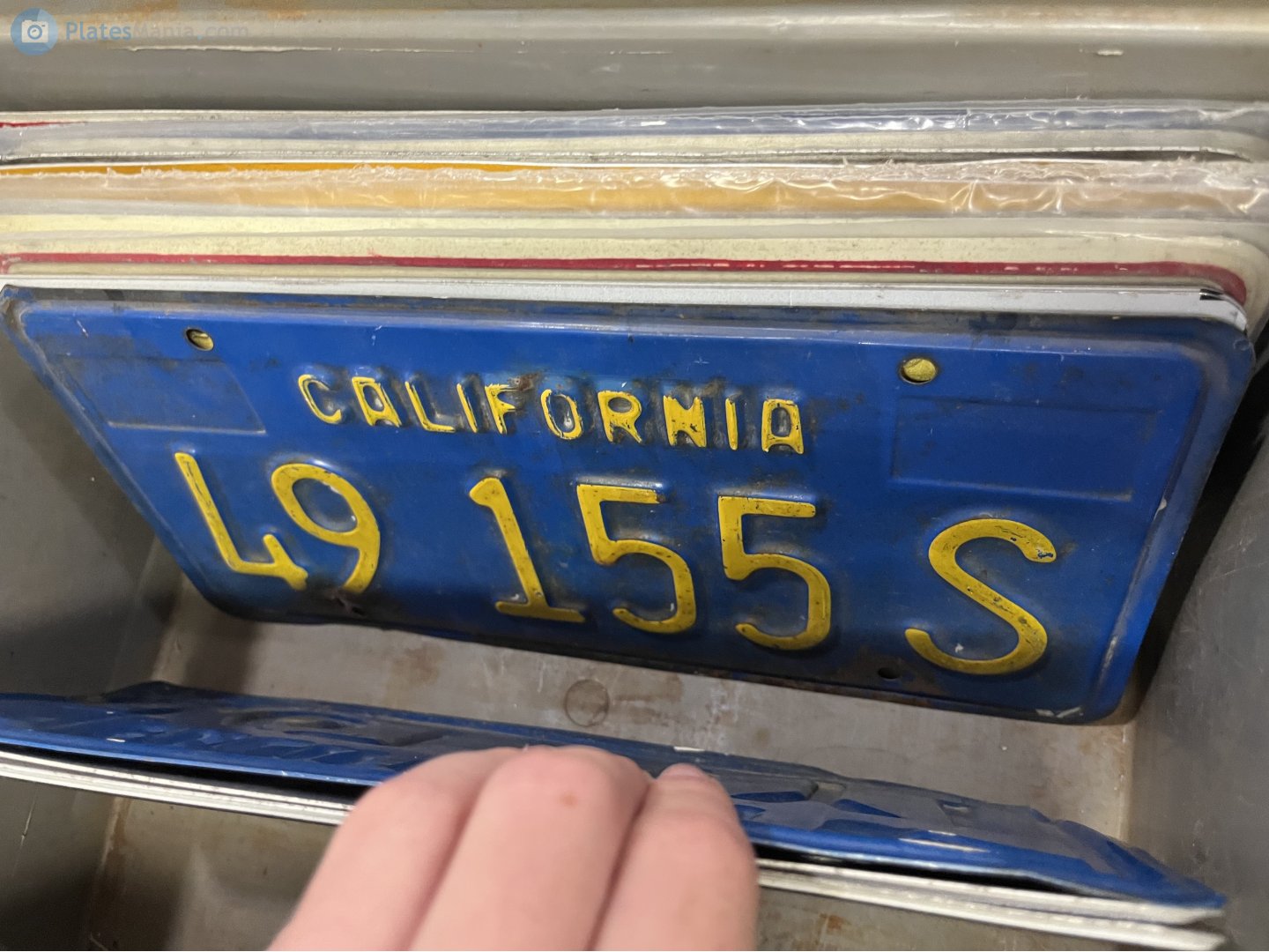 49 155 S, License plate without vehicle 