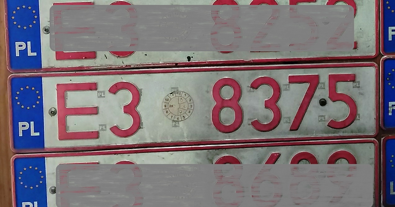 E3 8375, License plate without vehicle 