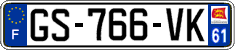 French license plate, SIV (ordinary)