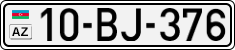 License plate of Azerbaijan, Cars