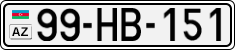 License plate of Azerbaijan, Cars