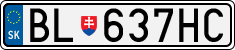 License plate of Slovakia, Cars