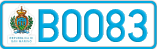 License plate of San Marino, Cars (A1234)