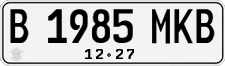 License plate of Indonesia, Regular plates