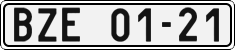 License plate of the Czech Republic, Cars (1960)