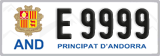 License plate of Andorra, Cars (A 1234)