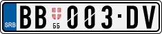 License plate of Serbia, Cars