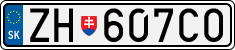 License plate of Slovakia, Cars
