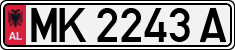 License plate of Albania, Cars (1993)