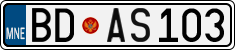 License plate of Montenegro, Cars