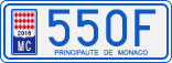 License plate of Monaco, Cars
