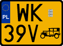 License plates of Poland, Oldtimers