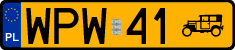 License plates of Poland, Oldtimers