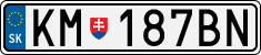License plate of Slovakia, Cars