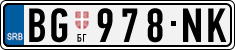 License plate of Serbia, Cars