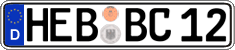 German license plate, Regular plates