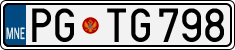 License plate of Montenegro, Cars