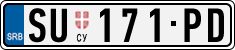 License plate of Serbia, Cars