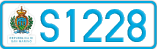 License plate of San Marino, Cars (A1234)