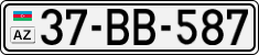 License plate of Azerbaijan, Cars