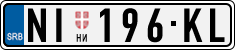 License plate of Serbia, Cars