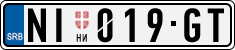 License plate of Serbia, Cars