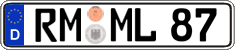 German license plate, Regular plates