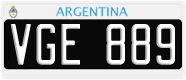License plate of Argentina, Cars (1995, ABC 123)