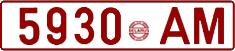 License plate Belarus, Cars (1992)