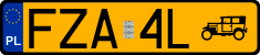 License plates of Poland, Oldtimers