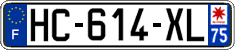 French license plate, SIV (ordinary)