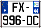 French license plate, SIV (ordinary)