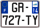 French license plate, SIV (ordinary)