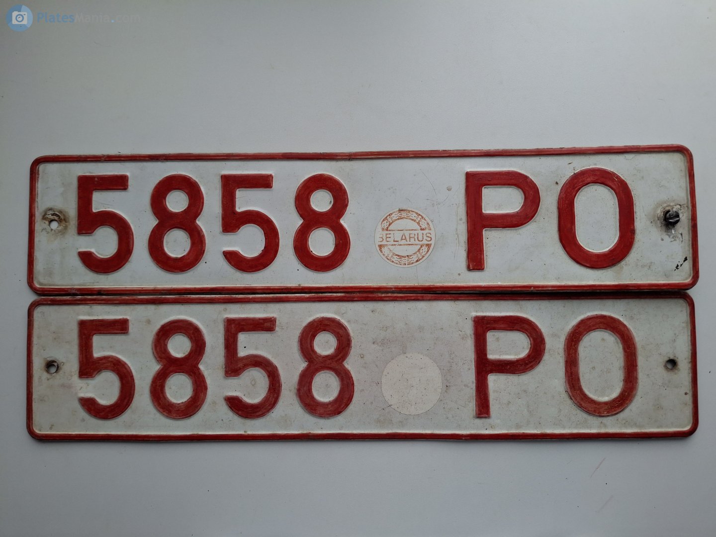 5858 PO, License plate without vehicle 