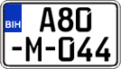 License plate of Bosnia and Herzegovina, Regular plates