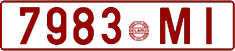 License plate Belarus, Cars (1992)